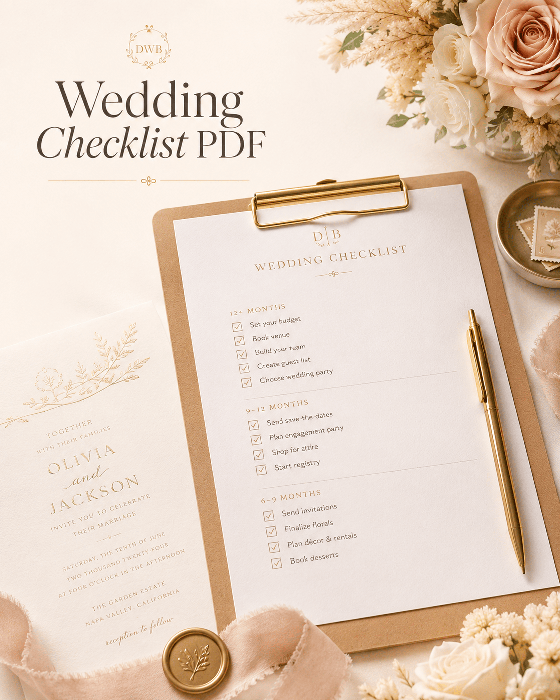 Wedding Checklist PDF — $9 one-time