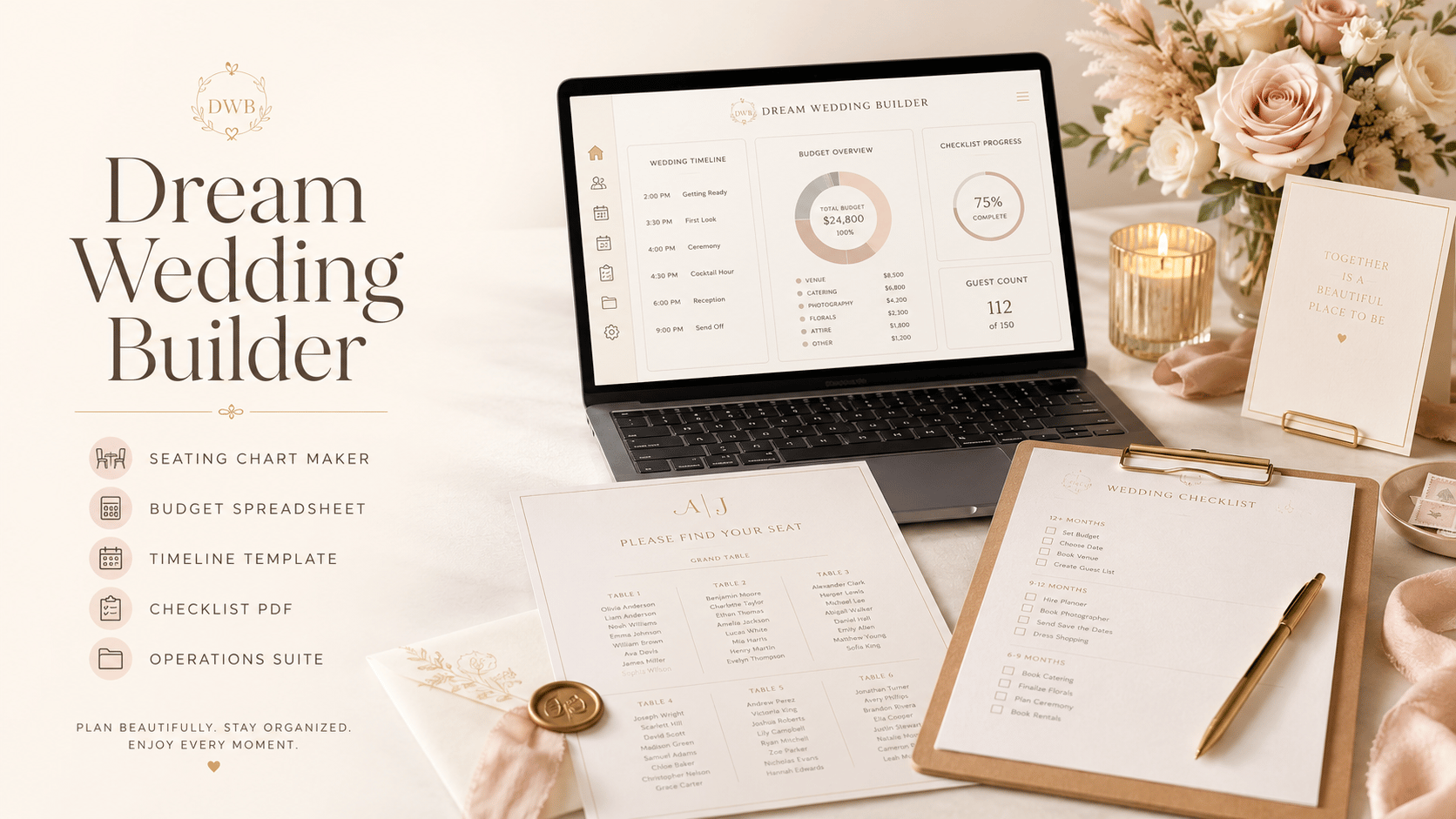 Wedding Timeline Template — $12 one-time